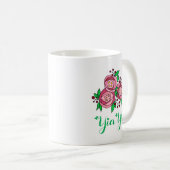 Griekse YiaYia mok met rozen (Voorkant rechts)