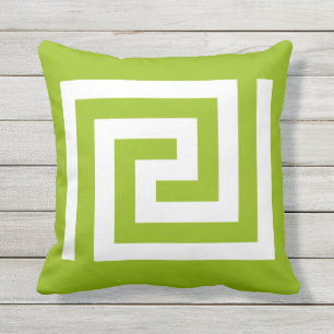 Griekse Zeer belangrijke Patronen Witte Apple Groe Buitenkussen