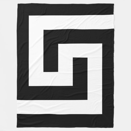 Griekse zeer moderne zwarte witwasingang fleece deken (Voorkant)