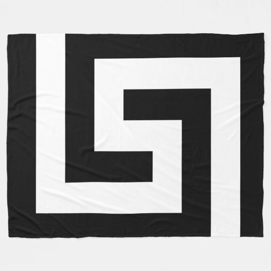 Griekse zeer moderne zwarte witwasingang fleece deken (Voorkant (Horizontaal))