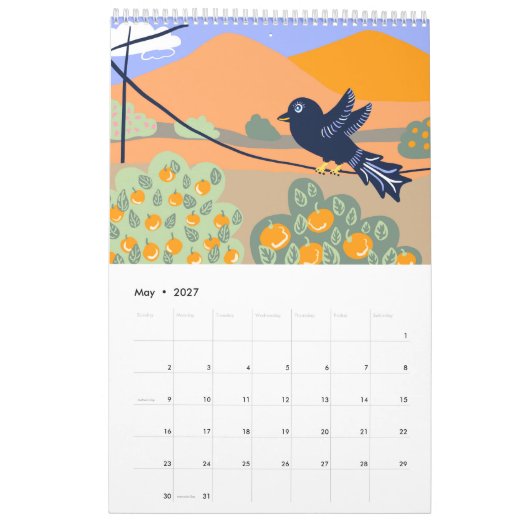 Griekse zomertaferelen & patronen kalender (Mei 2027)