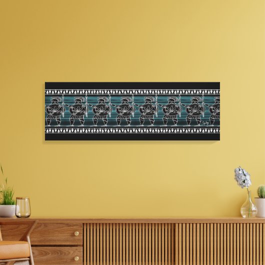 Griekse zwarte beeldgarde canvas afdruk (Insitu (Woonkamer))