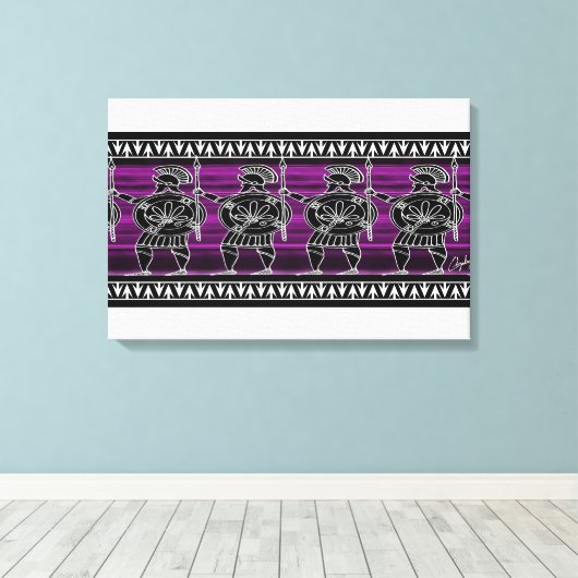 Griekse zwarte beeldgarde canvas afdruk (Insitu (Houten vloer))