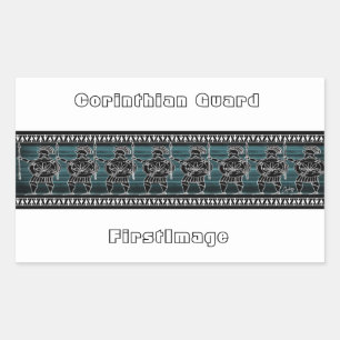 Griekse zwarte beeldgarde rechthoekige sticker