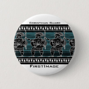 Griekse zwarte beeldgarde ronde button 5,7 cm
