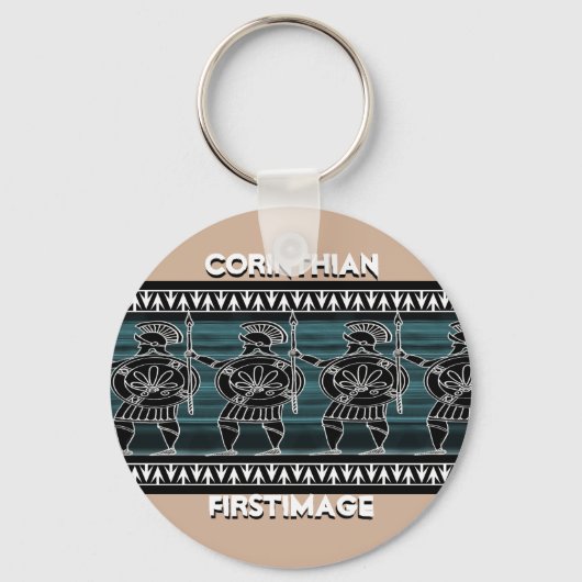 Griekse zwarte beeldgarde sleutelhanger (Voorkant)