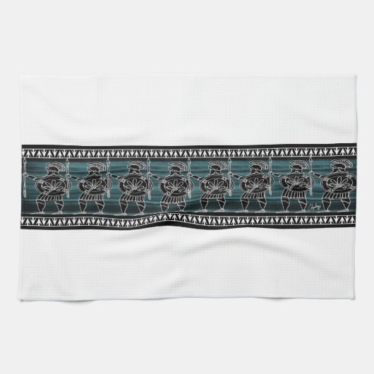 Griekse zwarte beeldgarde theedoek (Horizontaal)