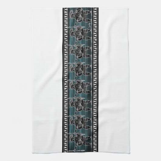 Griekse zwarte beeldgarde theedoek (Verticaal)