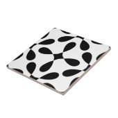 griekse zwarte en witte bloemen tegels tegeltje (Zijkant)