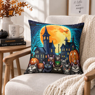 Griekse Zwarte Katten Behekste Dorps Halloween Nac Kussen