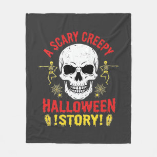 Grielig enge Halloween-verhaal Schedel ontwerp_1 Fleece Deken