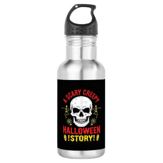 Grielig enge Halloween-verhaal Schedel ontwerp_1 Waterfles