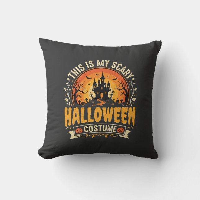 Grielig Halloween Kostuum Vectorontwerp Kussen (Voorkant)