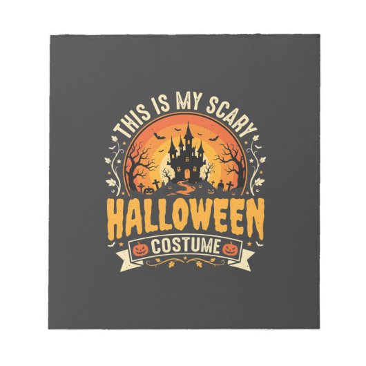 Grielig Halloween Kostuum Vectorontwerp Notitieblok (Voorkant)