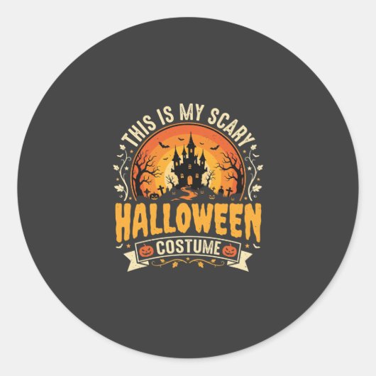Grielig Halloween Kostuum Vectorontwerp Ronde Sticker (Voorkant)
