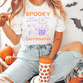 Grielig Maar Gecaffeïneerde Oranje Paarse Hallowee T-shirt