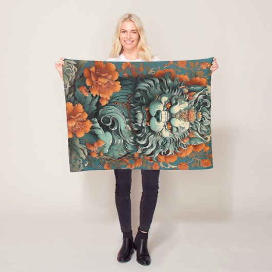 Griep Leeuw van Wijsheid Fleece Deken (In situ)