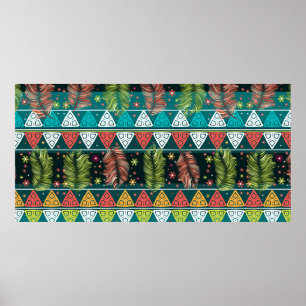  griepachtige etnische naadloze patronen in doedel poster