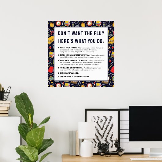 Griepadvies Poster (Thuiskantoor)