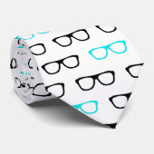 griepglazen blauwe geek mannen stropdas (Opgerold)