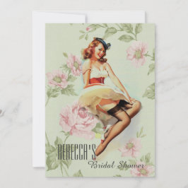 grieppin-up girl retro vrijgezellenfeest kaart