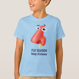 Griepseizoen Houd afstand Grappig Runny Nose Kinde T-shirt