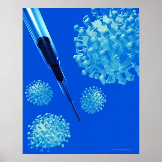 Griepvaccin, conceptuele computerkunst. poster (Voorkant)