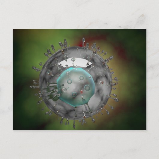 Griepvirus, glazig uiterlijk briefkaart (Voorkant)