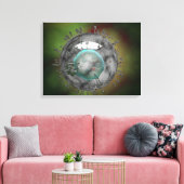 Griepvirus, glazig uiterlijk canvas afdruk (Insitu (Woonkamer))