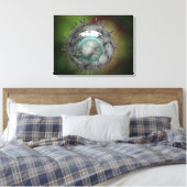 Griepvirus, glazig uiterlijk canvas afdruk (Insitu (Slaapkamer))