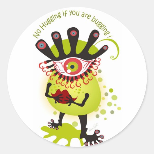 griepvirus ronde sticker (Voorkant)
