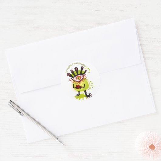 griepvirus ronde sticker (Envelop)