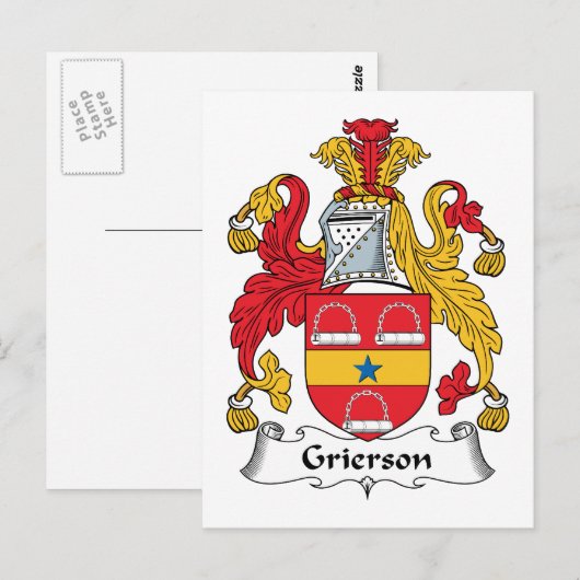 Grierson Family Crest Briefkaart (Voorkant / Achterkant)