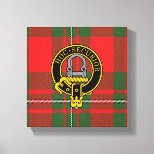 Grierson Scottish Crest en Tartan Canvas print
