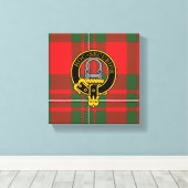 Grierson Scottish Crest en Tartan Canvas print (Insitu (Houten vloer))