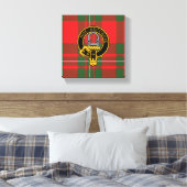 Grierson Scottish Crest en Tartan Canvas print (Insitu (Slaapkamer))