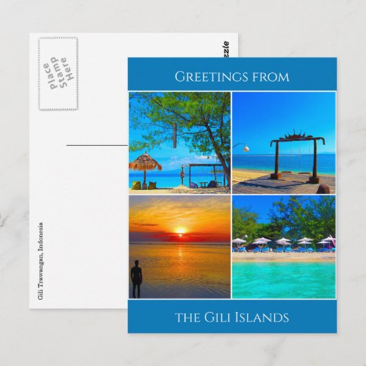 grietjes op het eiland gili briefkaart (Voorkant / Achterkant)