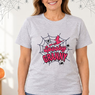 Griezeldemoeder Halloween Roze Heksenhoed Spinnenw T-shirt