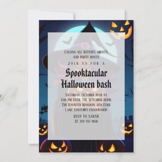 Griezeldossier Gotische Halloween-feest Kaart (Voorkant)