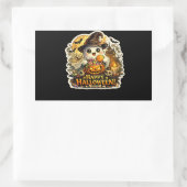 🎃 Griezelen Pompoen Halloween Rechthoekige Sticker (Tas)