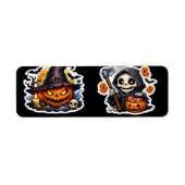 🧟 Griezelen Pompoen Heks Halloween Etiket (Voorkant)