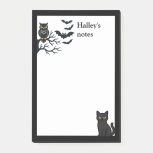 Griezelen uil, vleermuizen en zwarte kat post-it® notes