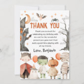 Griezelen Verjaardagsfeest Dank Je Kaart Halloween (Voorkant)