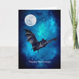 Griezelen Vliegende Vleermuis Halloween Kaart