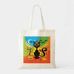 Griezelen wind kat tote bag