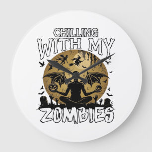Griezelende zombies Halloween Gevleugelde demon ma Grote Klok