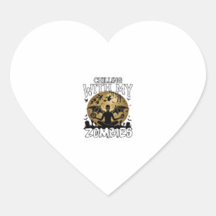 Griezelende zombies Halloween Gevleugelde Demon Ma Hart Sticker