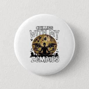 Griezelende zombies Halloween Gevleugelde Demon Ma Ronde Button 5,7 Cm