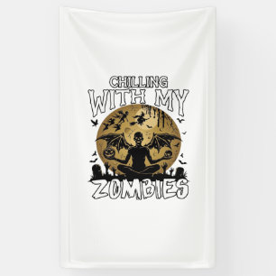 Griezelende zombies Halloween Gevleugelde Demon Ma Spandoek
