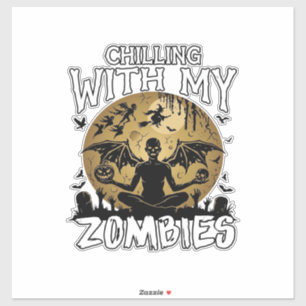 Griezelende zombies Halloween Gevleugelde Demon Ma Sticker